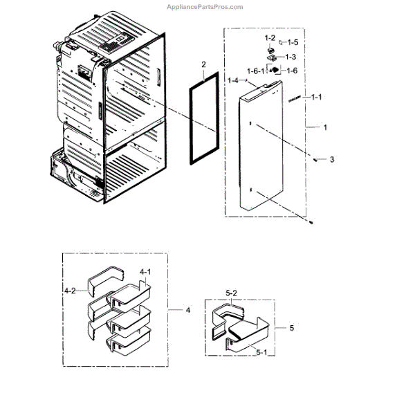 Parts for Samsung RF263BEAESR/AA01 Fridge Door R Parts