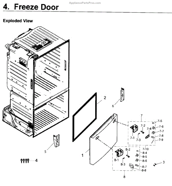 Parts for Samsung RF263BEAESR/AA04 DoorFreezer Parts
