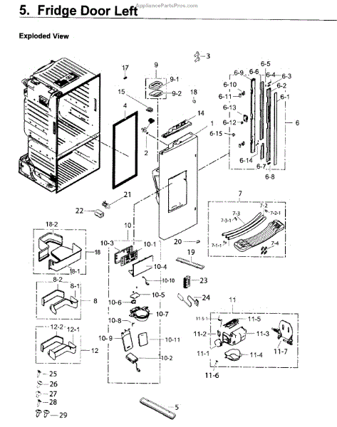 Parts for Samsung RF263BEAESR/AA-04: Door Ref Inner Parts
