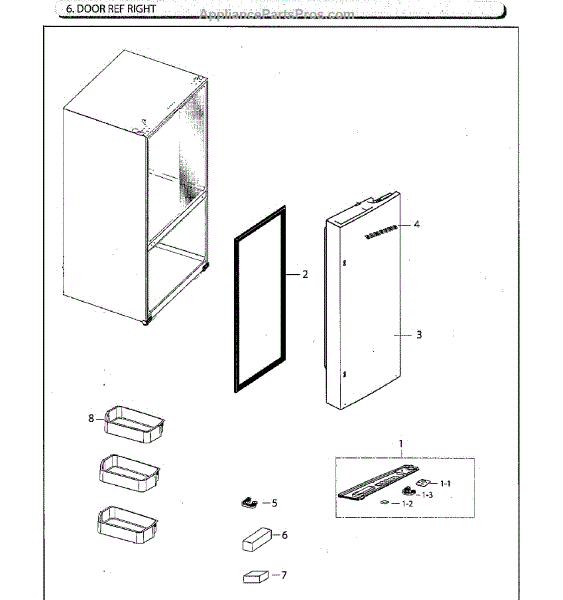 Parts for Samsung RF260BEAESG/AA00 DoorRef R Parts