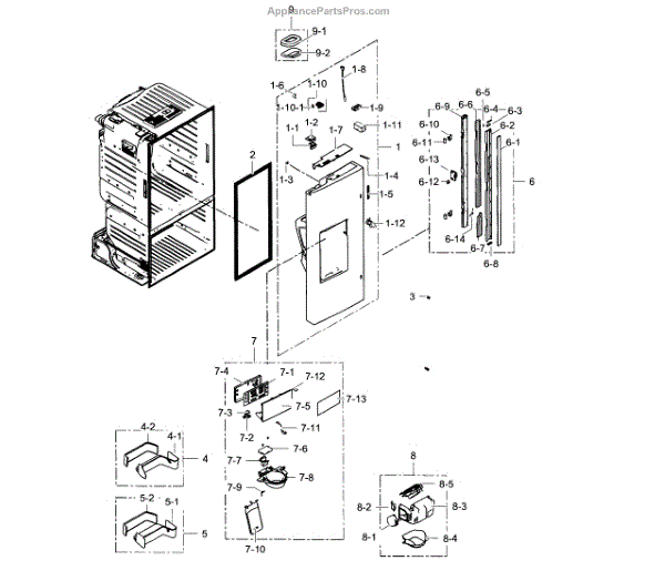 Parts for Samsung RF263BEAEWW/AA-02: Refrigerator Door L Parts ...