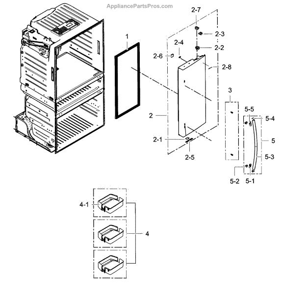 Parts for Samsung RF4287HARS/XAA03 Refrigerator Door R Parts