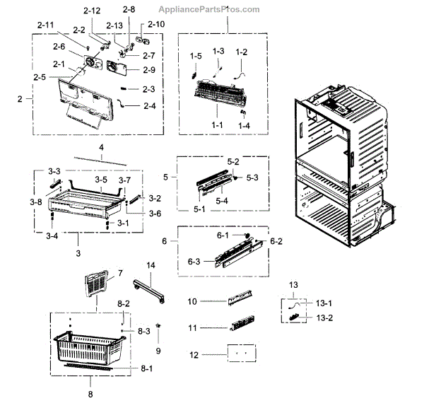 Parts for Samsung RF4287HARS/XAA03 Freezer Parts