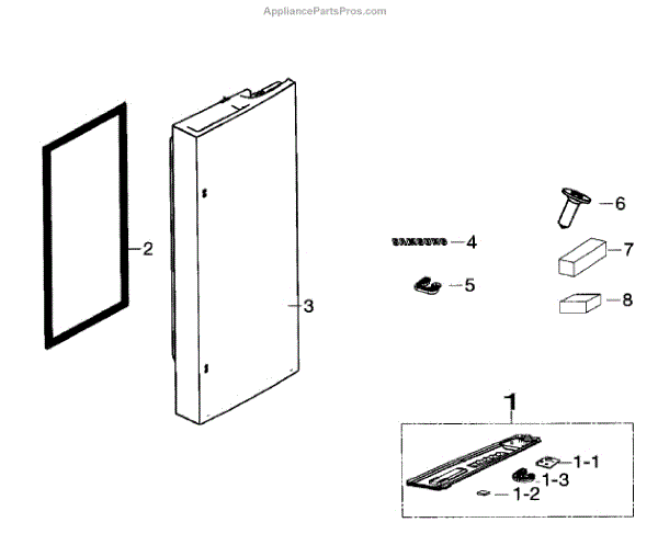Parts for Samsung RF260BEAESR/AA-02: Door Right Parts