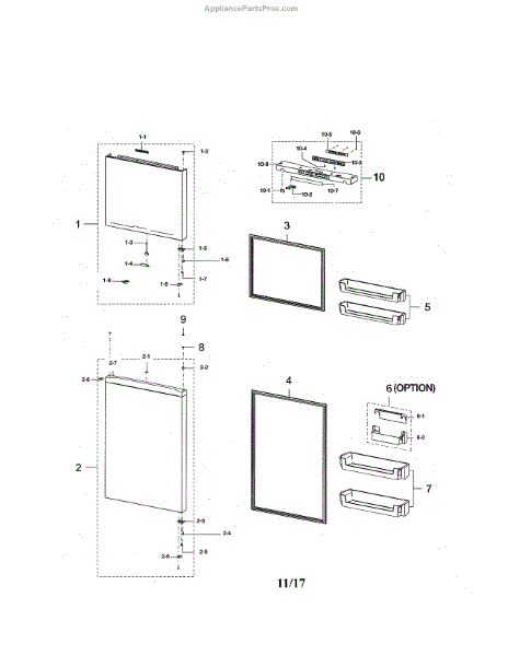 Parts for Samsung RT21M6213WW/AA-00: Door Compartment Parts