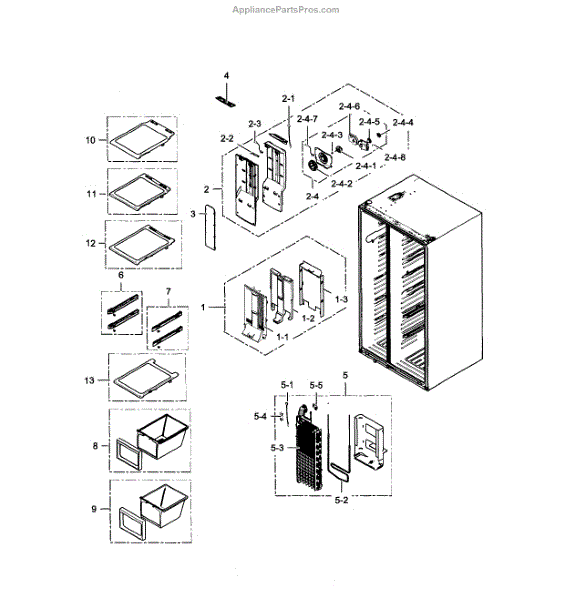Parts for Samsung RS25H5111SR/AA-00: Freezer Parts - AppliancePartsPros.com