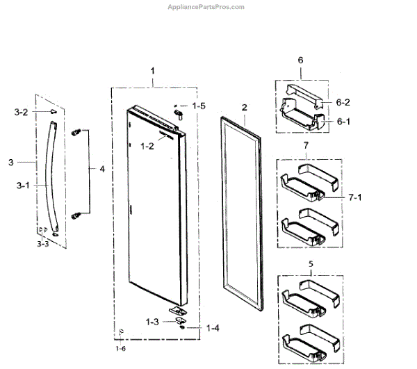 Parts for Samsung RS265TDRS/XAA-IN01: Right Door Parts