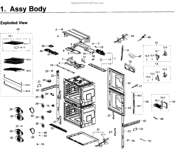 Parts for Samsung NV51K6650DG/AA00 Body Parts