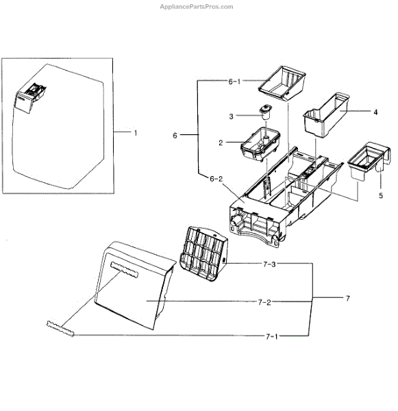 Parts for Samsung WF331ANW/XAA04 Drawer Ass Parts