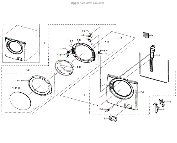 Parts for Samsung WF330ANW/XAA-01: Frame Front & Door Parts