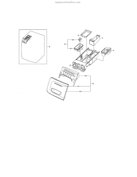 Parts for Samsung WF45N5300AW/US-00: Drawer Parts - AppliancePartsPros.com