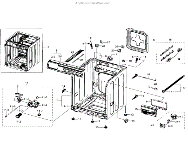 Parts for Samsung WF330ANW/XAA-03: Frame & Cover Parts