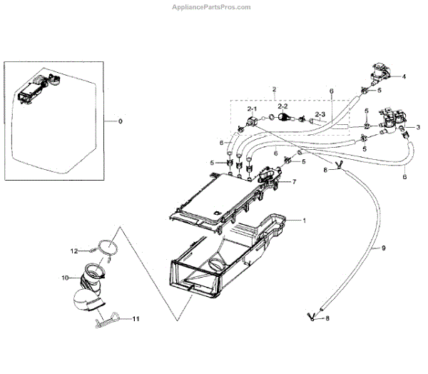 Parts for Samsung WF330ANB/XAA-02: Housing-Drawer Parts
