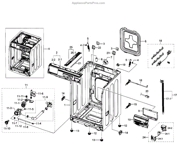 Parts for Samsung WF350ANW/XAA01 Frame Parts