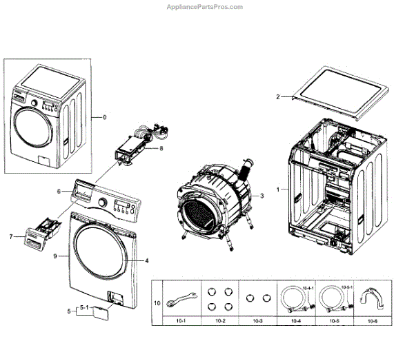 Parts for Samsung WF350ANW/XAA-07: Main Section Parts