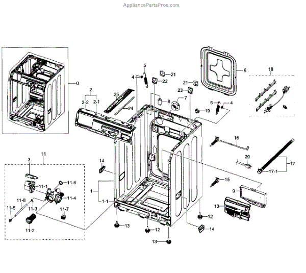 Parts For Samsung WF350ANW/XAA-04: Frame Parts - AppliancePartsPros.com