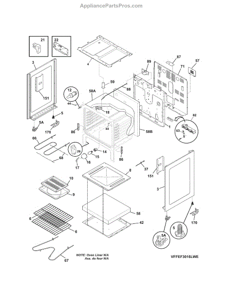 Parts for Kenmore 790.94142310 (79094142310, 790 94142310): Body Parts ...