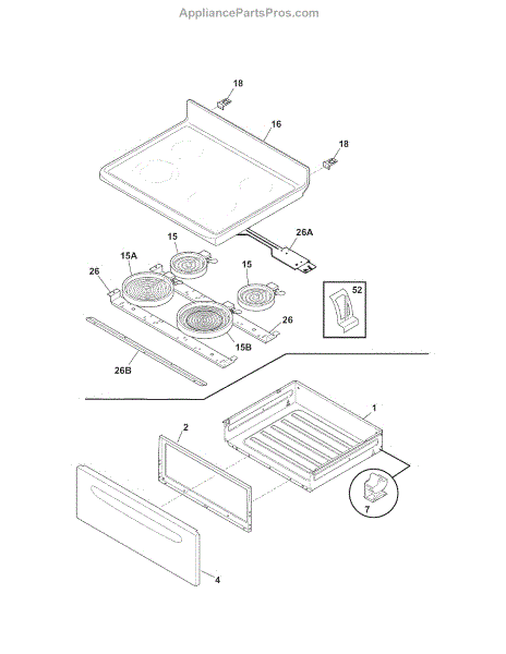 Parts for Kenmore 790.94172310 (79094172310, 790 94172310): Top ...