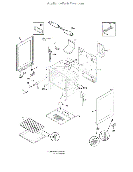 Parts For Kenmore 790.70613210 (79070613210, 790 70613210): Body Parts 