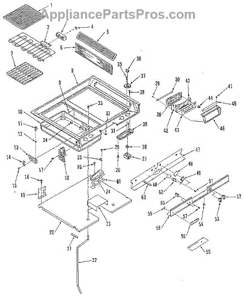 Parts For Kenmore 911 48781c2 91148781c2 911 48781c2 Main Top Section Parts