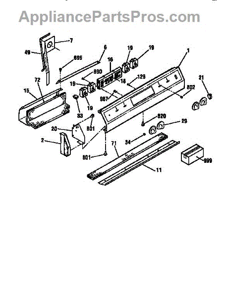 Parts for Kenmore 911.45569791 (91145569791, 911 45569791): Control