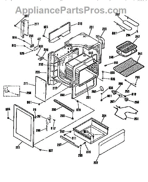 Parts for Kenmore 911.9554591 (9119554591, 911 9554591): Body Section ...