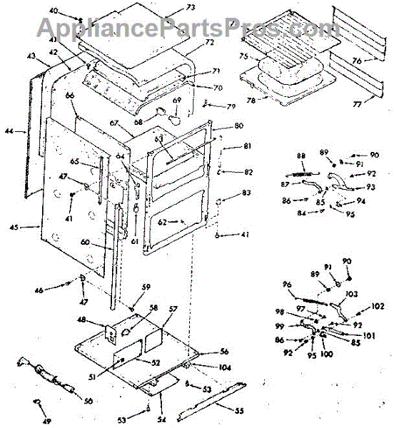 Parts for Kenmore 278.3248292 (2783248292, 278 3248292): Body Section ...