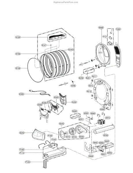 Parts for LG DLEX8100V: Drum and Motor Parts - AppliancePartsPros.com