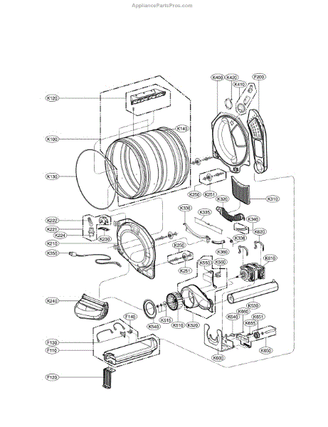 Parts for LG DLEX3570W: Drum and Motor Parts - AppliancePartsPros.com