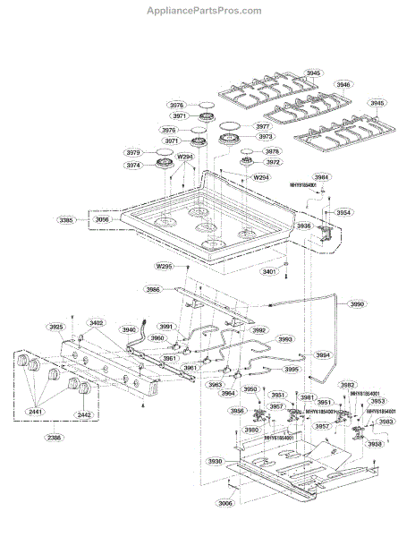 Parts for LG LRG3091ST/00: Cooktop Parts - AppliancePartsPros.com