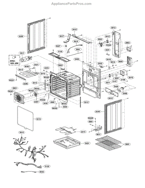 Parts for LG LRE3023ST/00: Cavity Parts - AppliancePartsPros.com