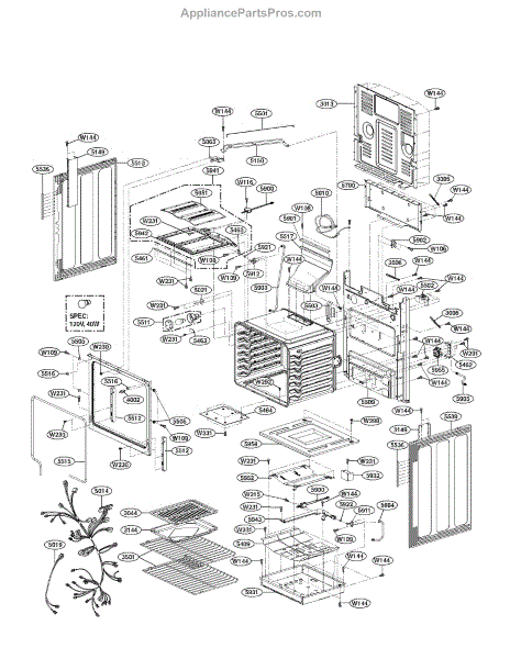 Parts for LG LRG3093ST/00: Cavity Part Parts - AppliancePartsPros.com