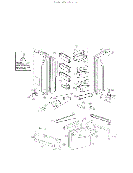 Parts for LG LFX25991ST/05: Door Parts - AppliancePartsPros.com