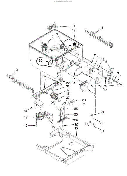 Parts for Kenmore 465.13349600 (46513349600, 465 13349600): Tub Parts ...