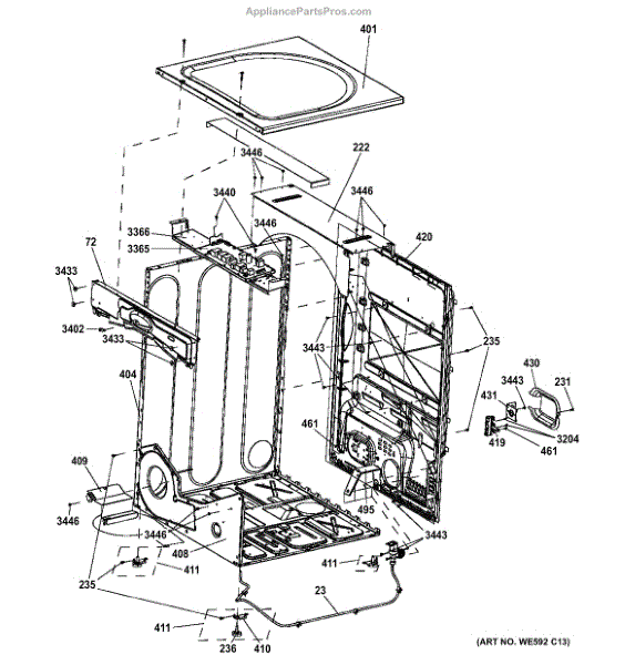 Parts for GE GFDS140ED1WW: Cabinet Parts - AppliancePartsPros.com