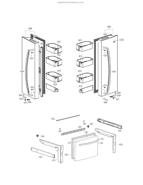 Parts for LG LFCS22520S/00: Door Parts - AppliancePartsPros.com