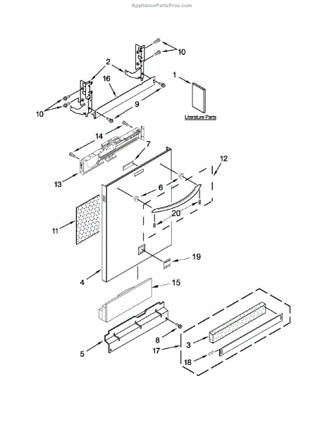 Parts For Kenmore 665.12782K311 (66512782K311, 665 12782K311): Door ...