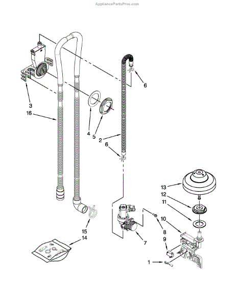 Parts For Kenmore 66512783k311 66512783k311 665 12783k311 Fill Drain And Overfill Parts 