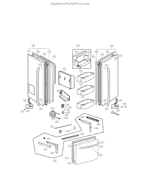 Parts for LG LFX28977SW/00: Door Parts - AppliancePartsPros.com