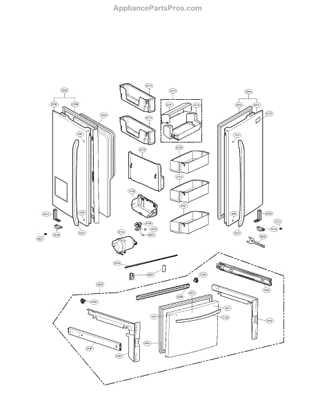 Parts for LG LFX28978SB/00: Door Parts - AppliancePartsPros.com