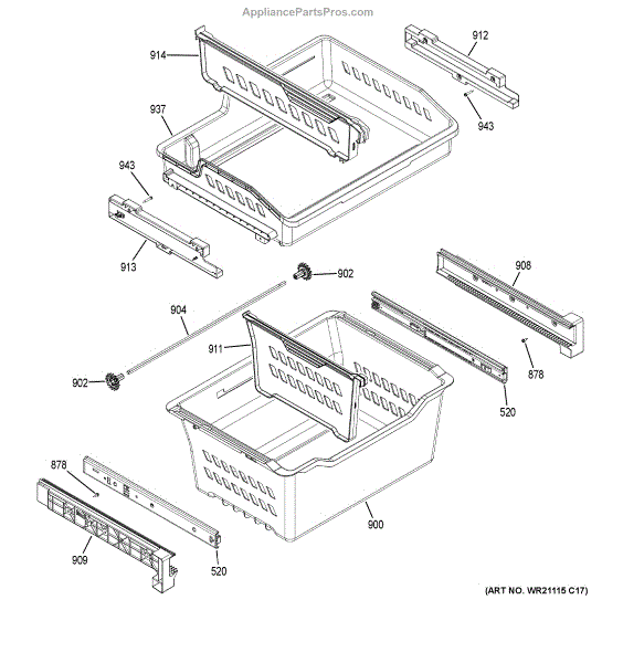 Parts for GE GFE26JSMAFSS Freezer Shelves Parts