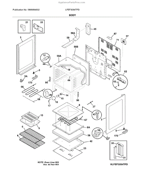 Parts for Frigidaire LFEF3054TFD: Body Parts - AppliancePartsPros.com