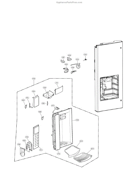 Parts for LG LMXS27626S/00: Dispenser Parts - AppliancePartsPros.com