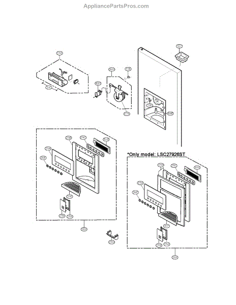 Parts for LG LSC27926ST00: Dispenser Parts - AppliancePartsPros.com