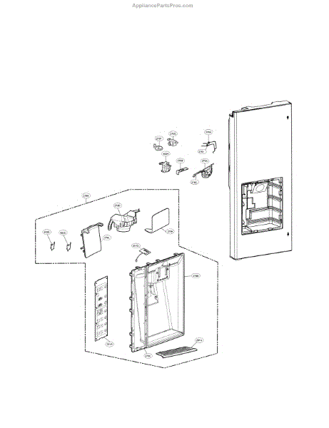Parts for LG LMXC23746S/00: Dispenser Parts - AppliancePartsPros.com