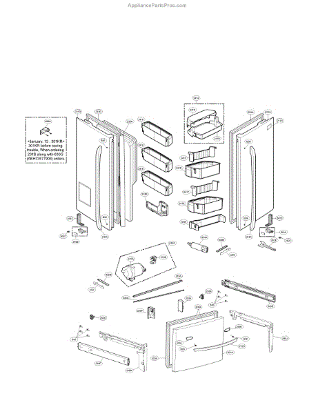 Parts for LG LFX33975ST/03: Door Parts - AppliancePartsPros.com