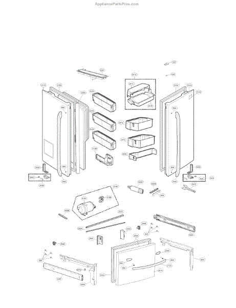 Parts for LG LFXS30726S/00: Door Parts - AppliancePartsPros.com