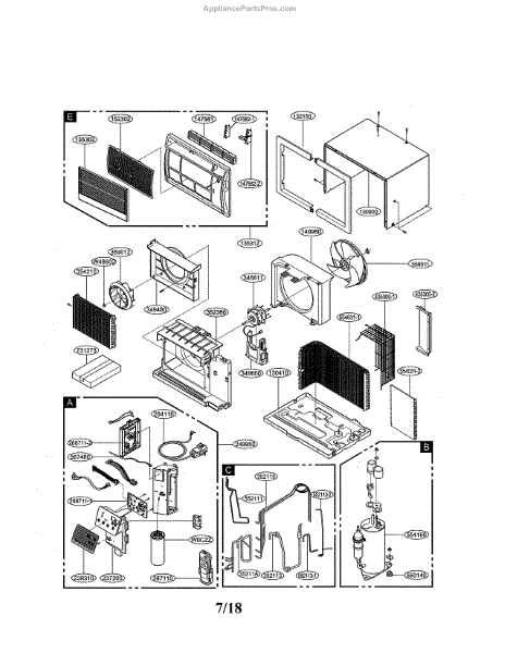 Parts for LG LT1236CER/00: Air Conditioner Parts - AppliancePartsPros.com