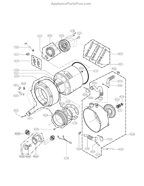 Parts for LG WM2077CW/00: Drum and Tub Assembly Parts ...