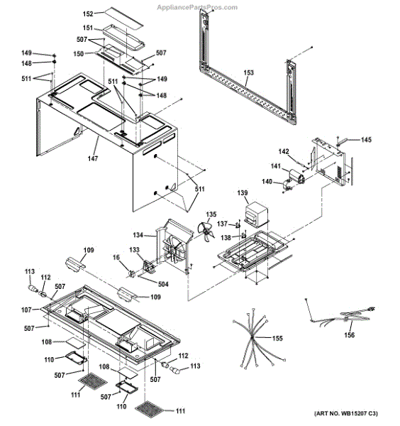 Parts for GE JVM3160DF3WW Interior Parts